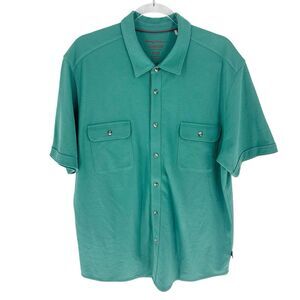 Tommy Bahama Shirt Mens XL Green Island Zone Camp Short Sleeve Button Down